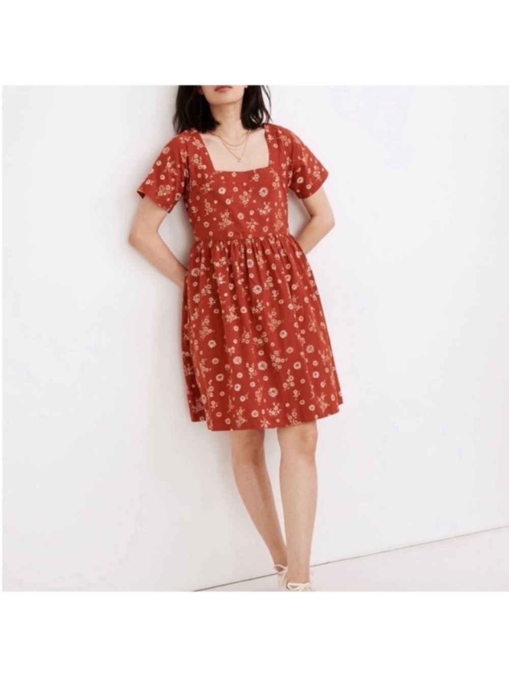 EXCELLENT Condition Madewell Allie Mini Dress in Cottage Floral Size Small $108
